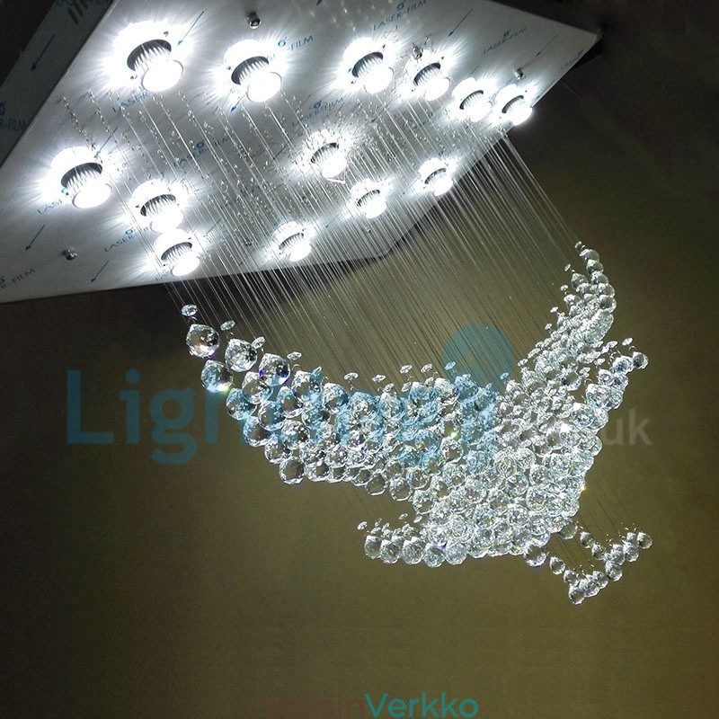 Moderni nykyaikainen kattokruunu uppoasennettava riippuvalaisin Crystal Rain Drop Light