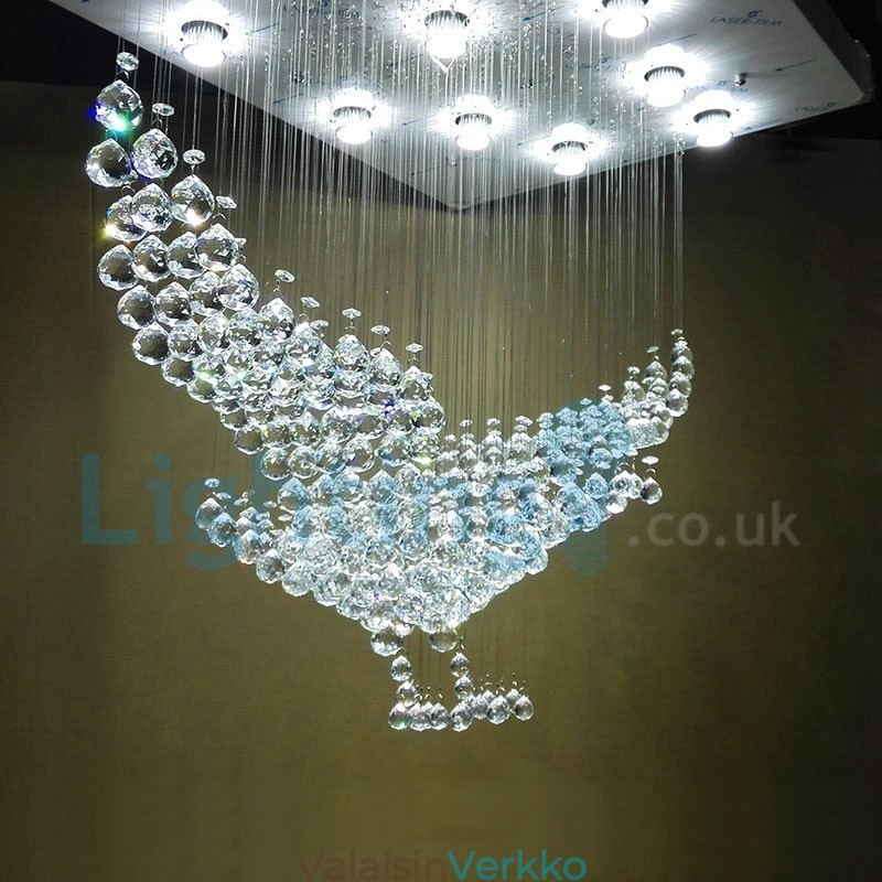 Moderni nykyaikainen kattokruunu uppoasennettava riippuvalaisin Crystal Rain Drop Light