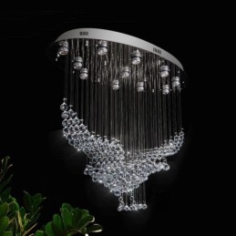 Moderni nykyaikainen kattokruunu uppoasennettava riippuvalaisin Crystal Rain Drop Light