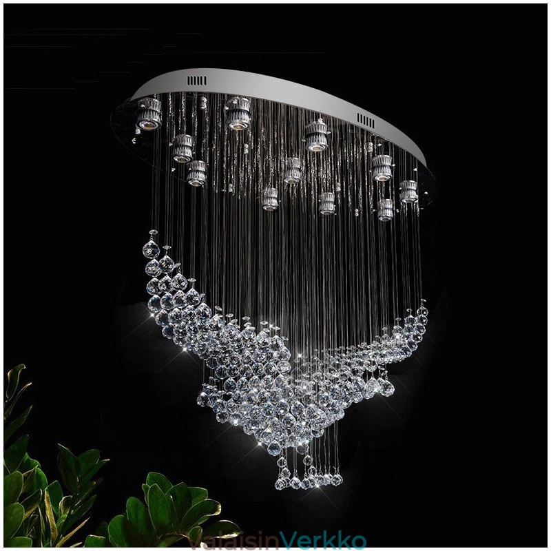 Moderni nykyaikainen kattokruunu uppoasennettava riippuvalaisin Crystal Rain Drop Light