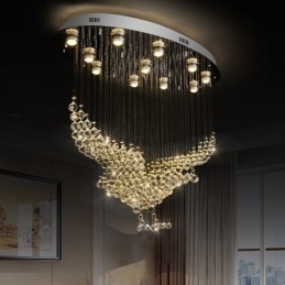 Moderni nykyaikainen kattokruunu uppoasennettava riippuvalaisin Crystal Rain Drop Light
