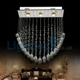 Moderni nykyaikainen kattokruunu uppoasennettava riippuvalaisin Crystal Rain Drop Light