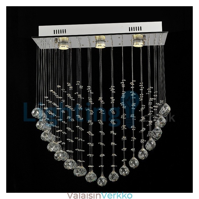 Moderni nykyaikainen kattokruunu uppoasennettava riippuvalaisin Crystal Rain Drop Light