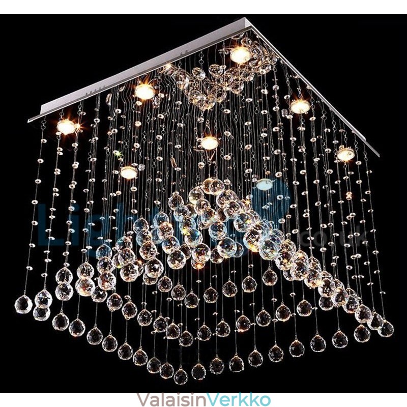 Moderni nykyaikainen kattokruunu uppoasennettava riippuvalaisin Crystal Rain Drop Light