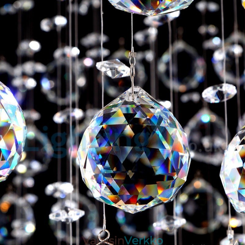 Moderni nykyaikainen kattokruunu uppoasennettava riippuvalaisin Crystal Rain Drop Light