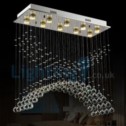 Moderni nykyaikainen kattokruunu uppoasennettava riippuvalaisin Crystal Rain Drop Light