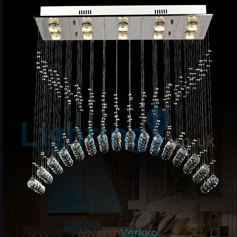 Moderni nykyaikainen kattokruunu uppoasennettava riippuvalaisin Crystal Rain Drop Light