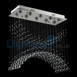 Moderni nykyaikainen kattokruunu uppoasennettava riippuvalaisin Crystal Rain Drop Light