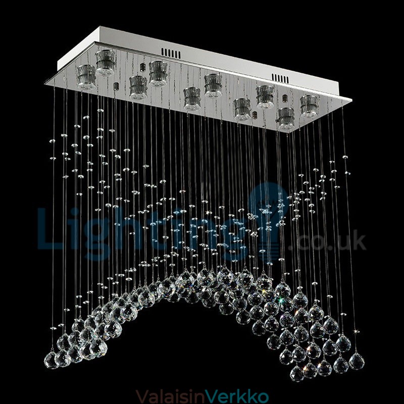 Moderni nykyaikainen kattokruunu uppoasennettava riippuvalaisin Crystal Rain Drop Light