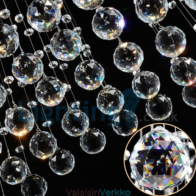 Moderni nykyaikainen kattokruunu uppoasennettava riippuvalaisin Crystal Rain Drop Light