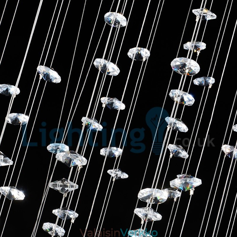 Moderni nykyaikainen kattokruunu uppoasennettava riippuvalaisin Crystal Rain Drop Light