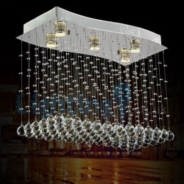 Moderni nykyaikainen kattokruunu uppoasennettava riippuvalaisin Crystal Rain Drop Light