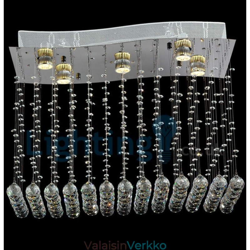 Moderni nykyaikainen kattokruunu uppoasennettava riippuvalaisin Crystal Rain Drop Light