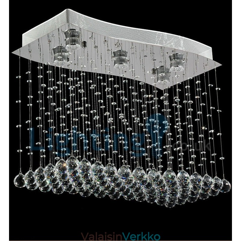 Moderni nykyaikainen kattokruunu uppoasennettava riippuvalaisin Crystal Rain Drop Light