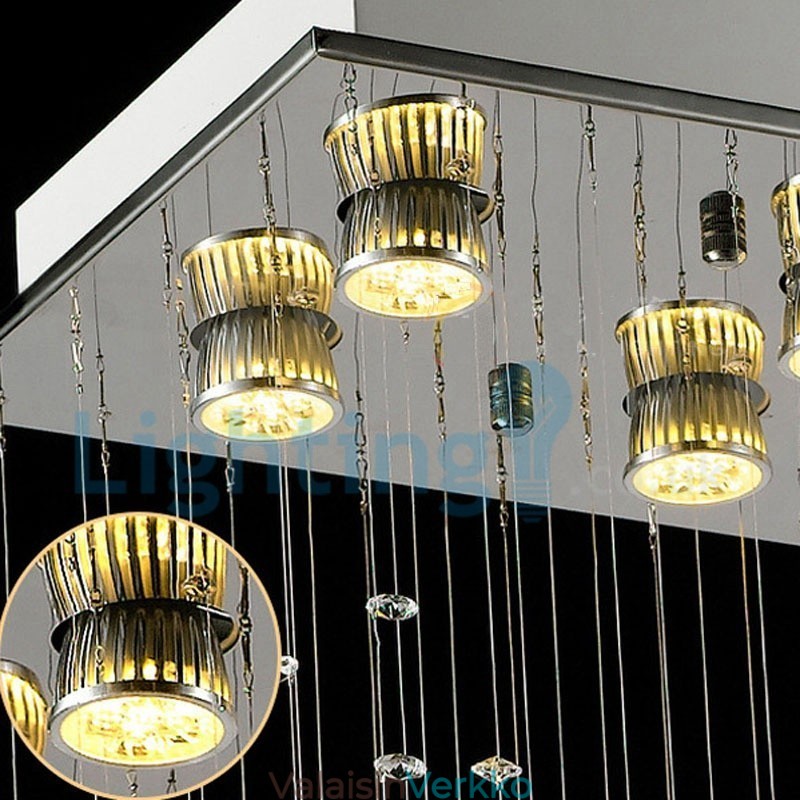 Moderni nykyaikainen kattokruunu uppoasennettava riippuvalaisin Crystal Rain Drop Light