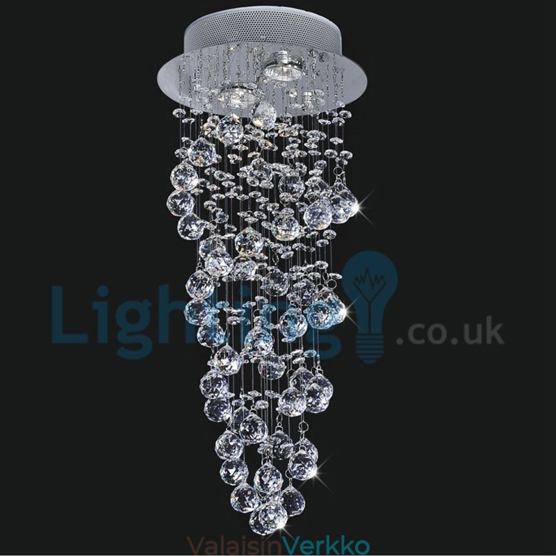 Moderni nykyaikainen kattokruunu uppoasennettava riippuvalaisin Crystal Rain Drop Light