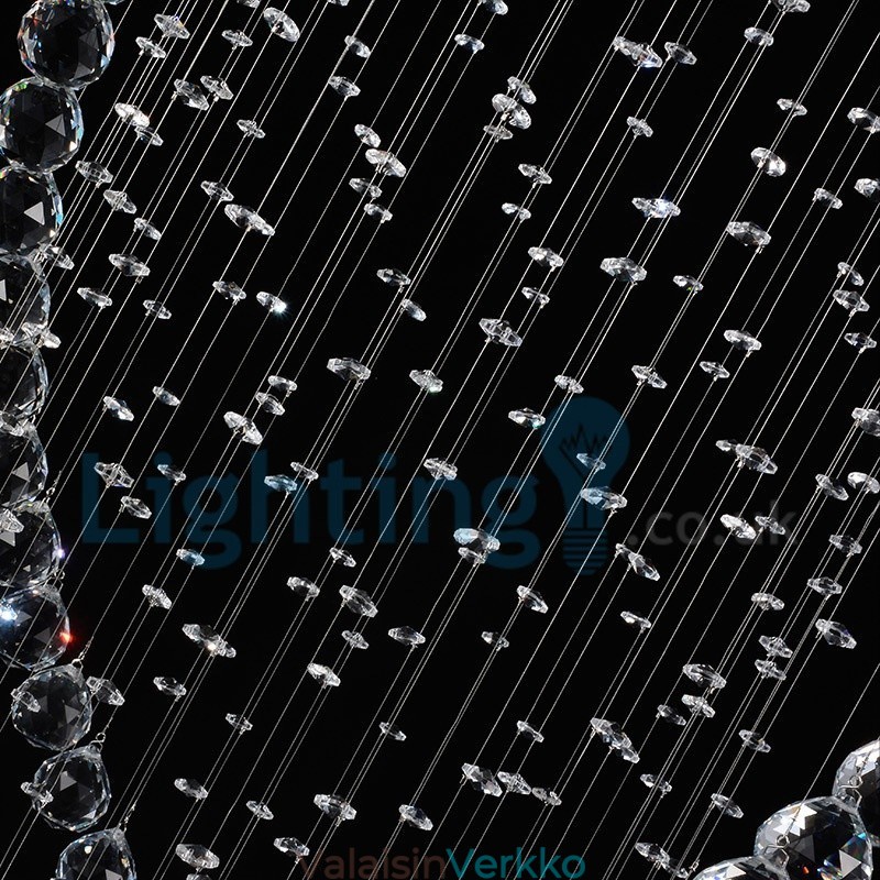 Moderni nykyaikainen kattokruunu uppoasennettava riippuvalaisin Crystal Rain Drop Light