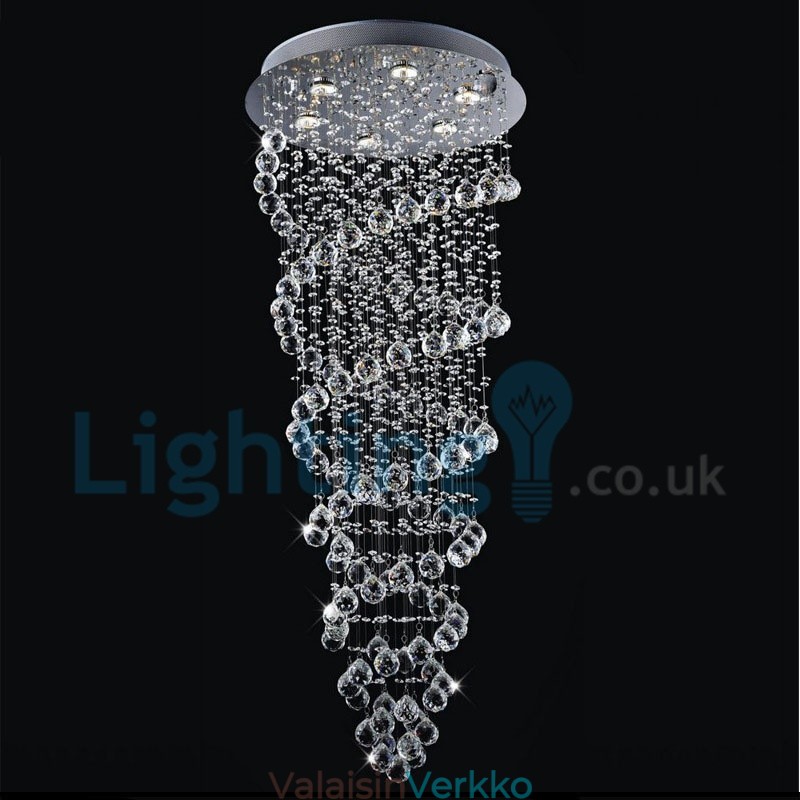Moderni nykyaikainen kattokruunu uppoasennettava riippuvalaisin Crystal Rain Drop Light