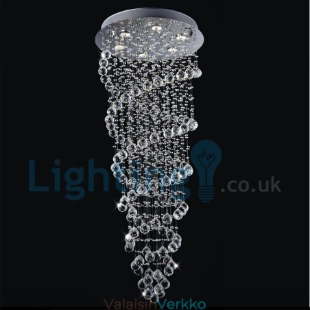Moderni nykyaikainen kattokruunu uppoasennettava riippuvalaisin Crystal Rain Drop Light Moderni nykyaikainen kattokruunu uppoasennettava riippuvalaisin Crystal Rain Drop Light