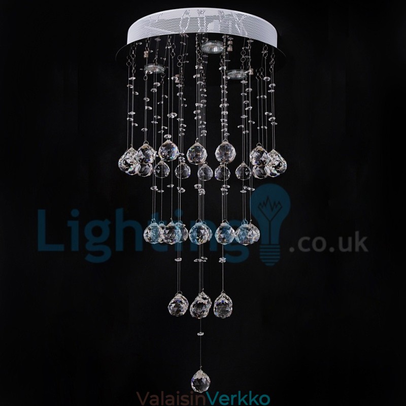 Moderni nykyaikainen kattokruunu uppoasennettava riippuvalaisin Crystal Rain Drop Light