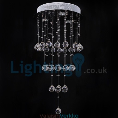 Moderni nykyaikainen kattokruunu uppoasennettava riippuvalaisin Crystal Rain Drop Light Moderni nykyaikainen kattokruunu uppoasennettava riippuvalaisin Crystal Rain Drop Light