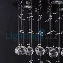 Moderni nykyaikainen kattokruunu uppoasennettava riippuvalaisin Crystal Rain Drop Light