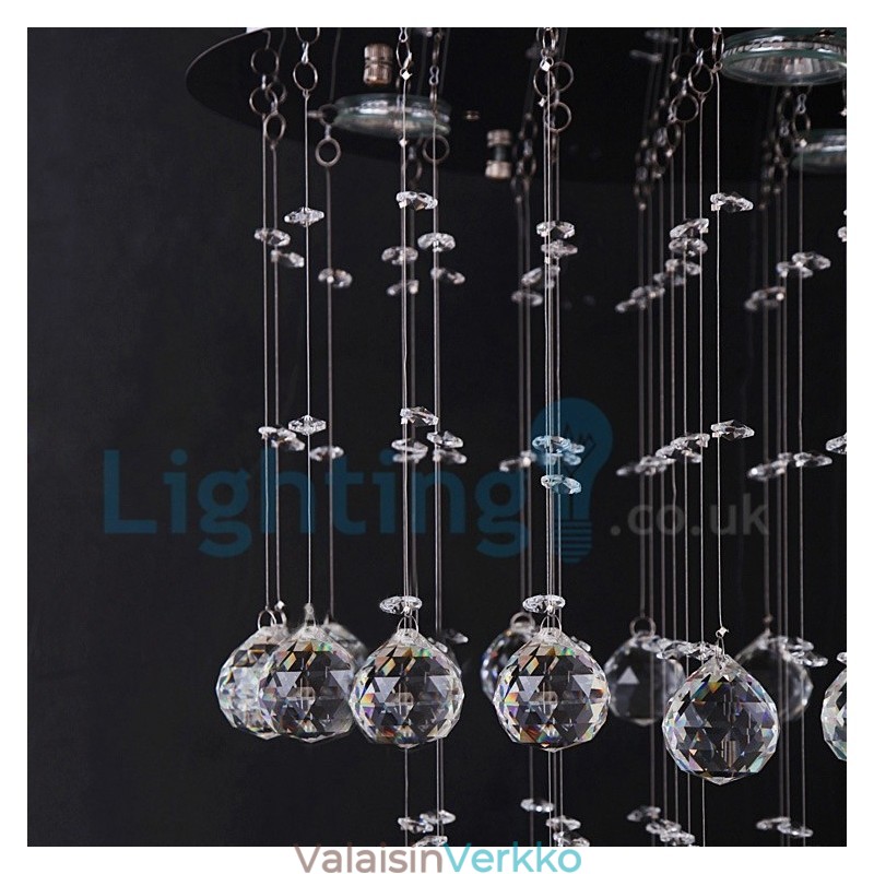 Moderni nykyaikainen kattokruunu uppoasennettava riippuvalaisin Crystal Rain Drop Light