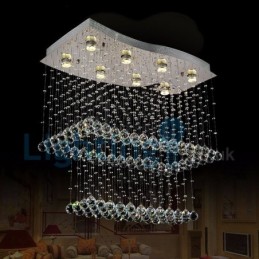 Moderni nykyaikainen kattokruunu uppoasennettava riippuvalaisin Crystal Rain Drop Light