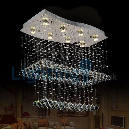 Moderni nykyaikainen kattokruunu uppoasennettava riippuvalaisin Crystal Rain Drop Light Moderni nykyaikainen kattokruunu uppoasennettava riippuvalaisin Crystal Rain Drop Light