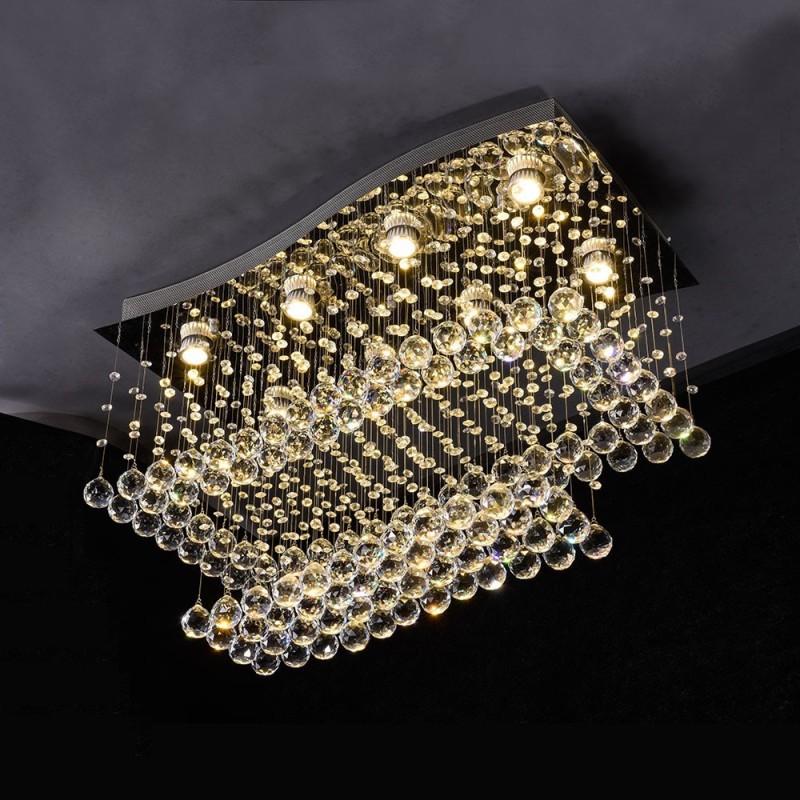 Moderni nykyaikainen kattokruunu uppoasennettava riippuvalaisin Crystal Rain Drop Light