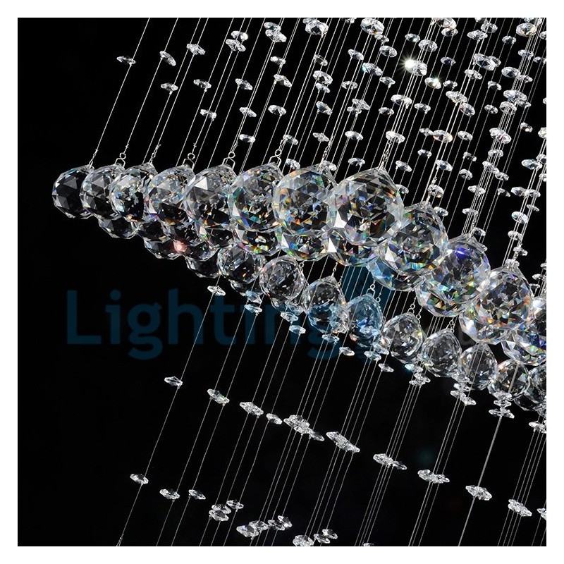 Moderni nykyaikainen kattokruunu uppoasennettava riippuvalaisin Crystal Rain Drop Light