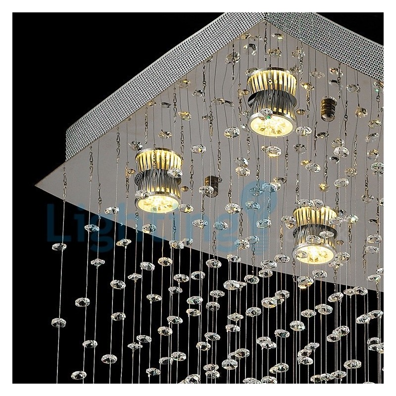 Moderni nykyaikainen kattokruunu uppoasennettava riippuvalaisin Crystal Rain Drop Light