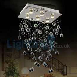 Moderni nykyaikainen kattokruunu uppoasennettava riippuvalaisin Crystal Rain Drop Light