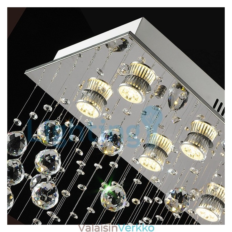 Moderni nykyaikainen kattokruunu uppoasennettava riippuvalaisin Crystal Rain Drop Light