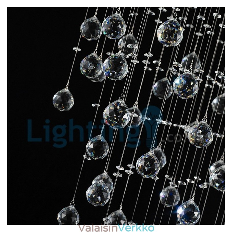 Moderni nykyaikainen kattokruunu uppoasennettava riippuvalaisin Crystal Rain Drop Light