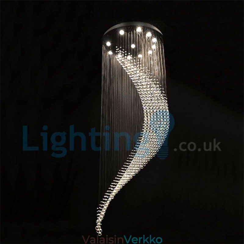 Moderni nykyaikainen kattokruunu uppoasennettava riippuvalaisin Crystal Rain Drop Light