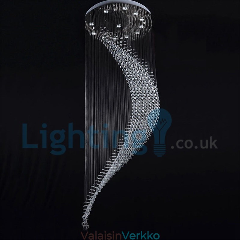 Moderni nykyaikainen kattokruunu uppoasennettava riippuvalaisin Crystal Rain Drop Light