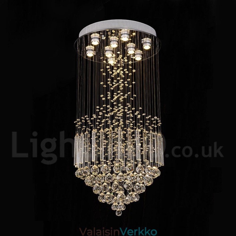 Moderni nykyaikainen kattokruunu uppoasennettava riippuvalaisin Crystal Rain Drop Light