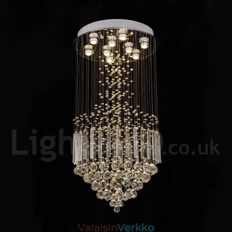 Moderni nykyaikainen kattokruunu uppoasennettava riippuvalaisin Crystal Rain Drop Light Moderni nykyaikainen kattokruunu uppoasennettava riippuvalaisin Crystal Rain Drop Light