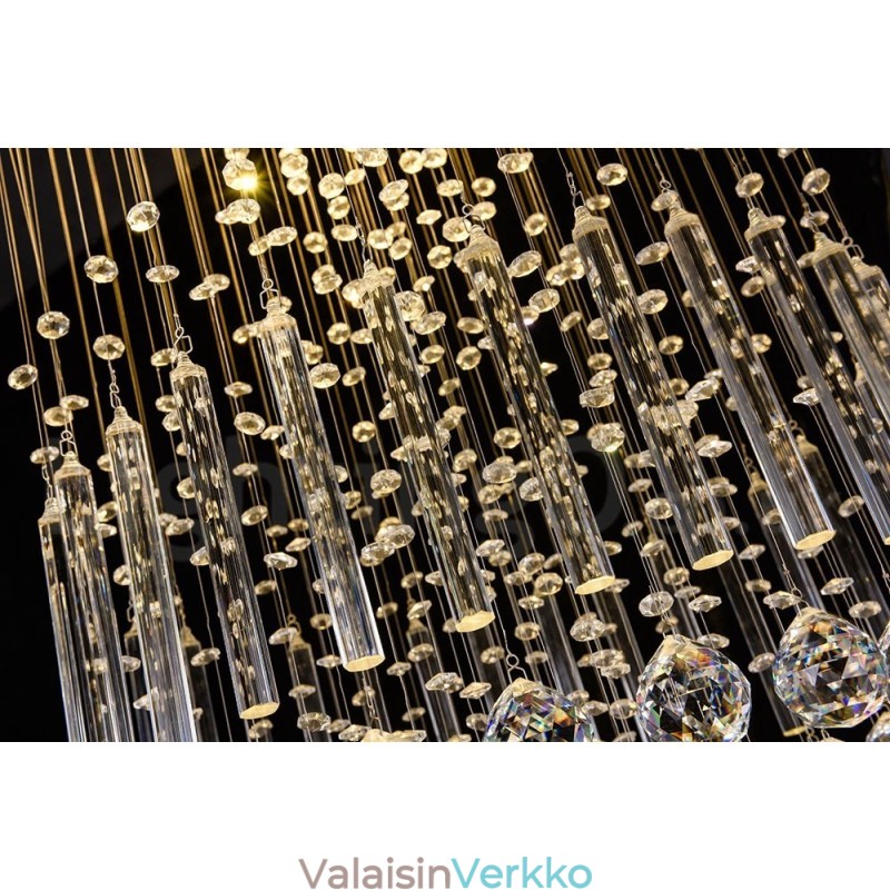 Moderni nykyaikainen kattokruunu uppoasennettava riippuvalaisin Crystal Rain Drop Light