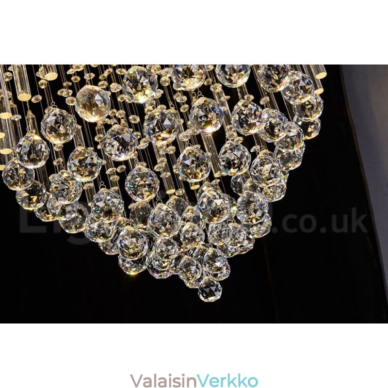 Moderni nykyaikainen kattokruunu uppoasennettava riippuvalaisin Crystal Rain Drop Light