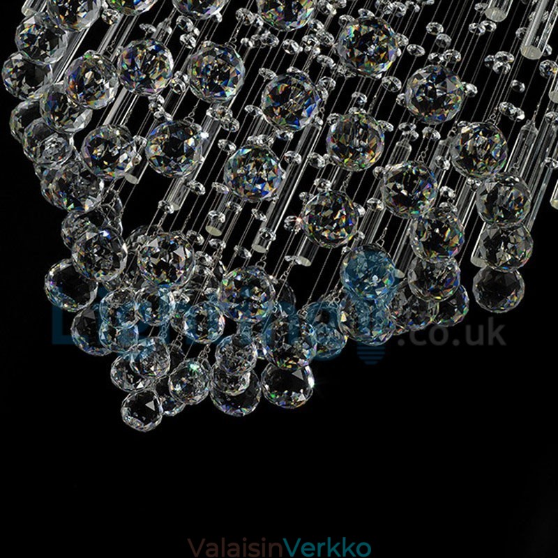 Moderni nykyaikainen kattokruunu uppoasennettava riippuvalaisin Crystal Rain Drop Light