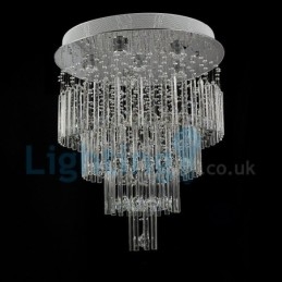 Moderni nykyaikainen kattokruunu uppoasennettava riippuvalaisin Crystal Rain Drop Light