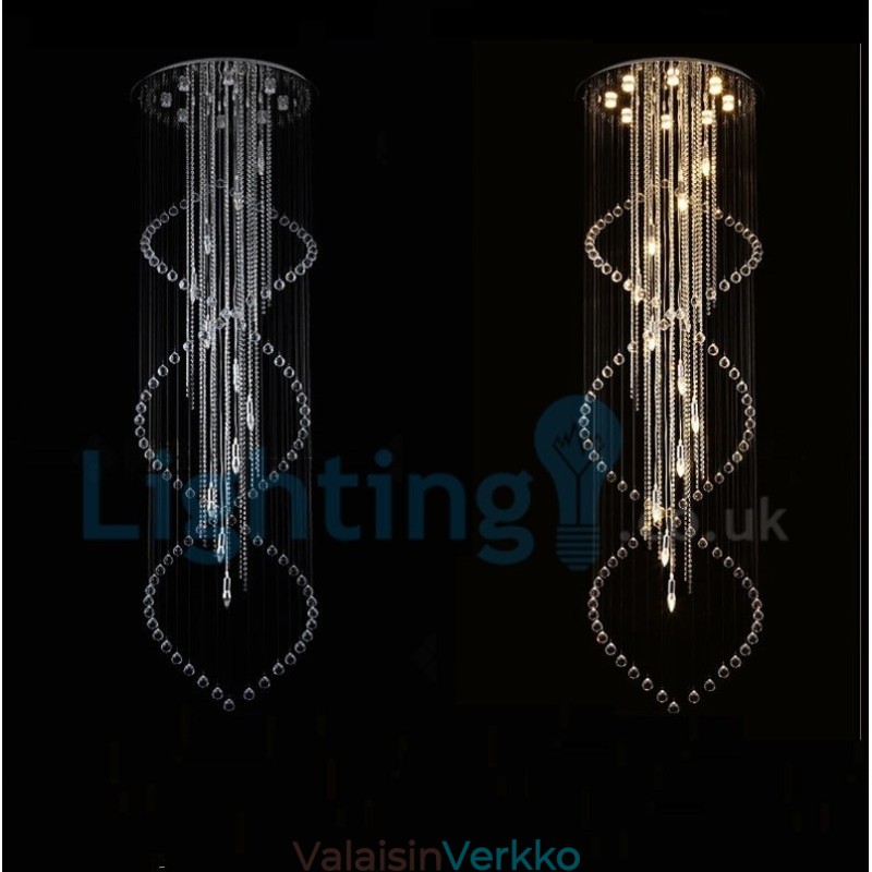 Moderni nykyaikainen kattokruunu uppoasennettava riippuvalaisin Crystal Rain Drop Light