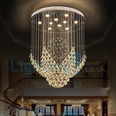 Moderni nykyaikainen kattokruunu uppoasennettava riippuvalaisin Crystal Rain Drop Light Moderni nykyaikainen kattokruunu uppoasennettava riippuvalaisin Crystal Rain Drop Light