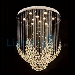 Moderni nykyaikainen kattokruunu uppoasennettava riippuvalaisin Crystal Rain Drop Light