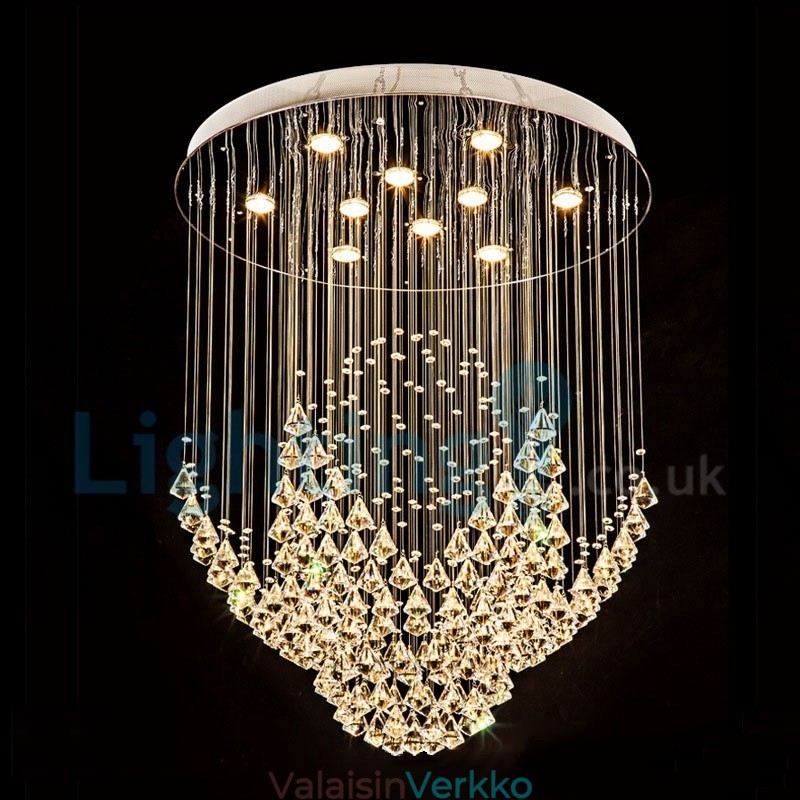 Moderni nykyaikainen kattokruunu uppoasennettava riippuvalaisin Crystal Rain Drop Light