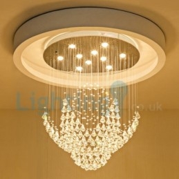 Moderni nykyaikainen kattokruunu uppoasennettava riippuvalaisin Crystal Rain Drop Light