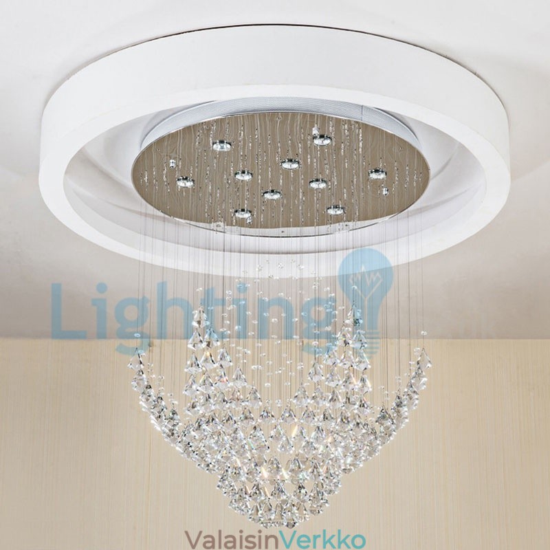 Moderni nykyaikainen kattokruunu uppoasennettava riippuvalaisin Crystal Rain Drop Light