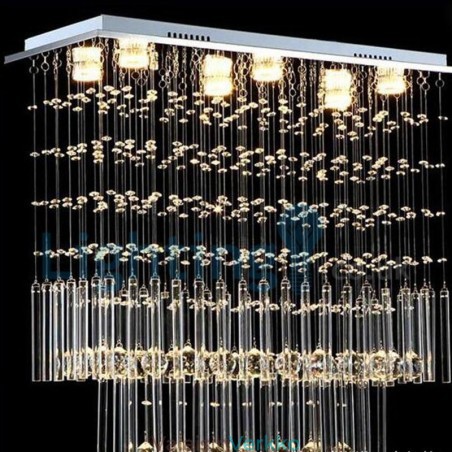 Moderni nykyaikainen kattokruunu uppoasennettava riippuvalaisin Crystal Rain Drop Light Moderni nykyaikainen kattokruunu uppoasennettava riippuvalaisin Crystal Rain Drop Light